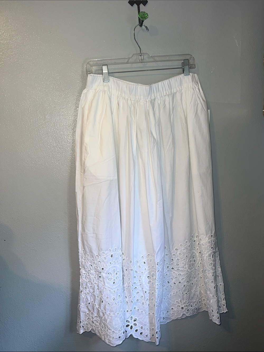Ellen Tracy White Eyelet Maxi Skirt NWT